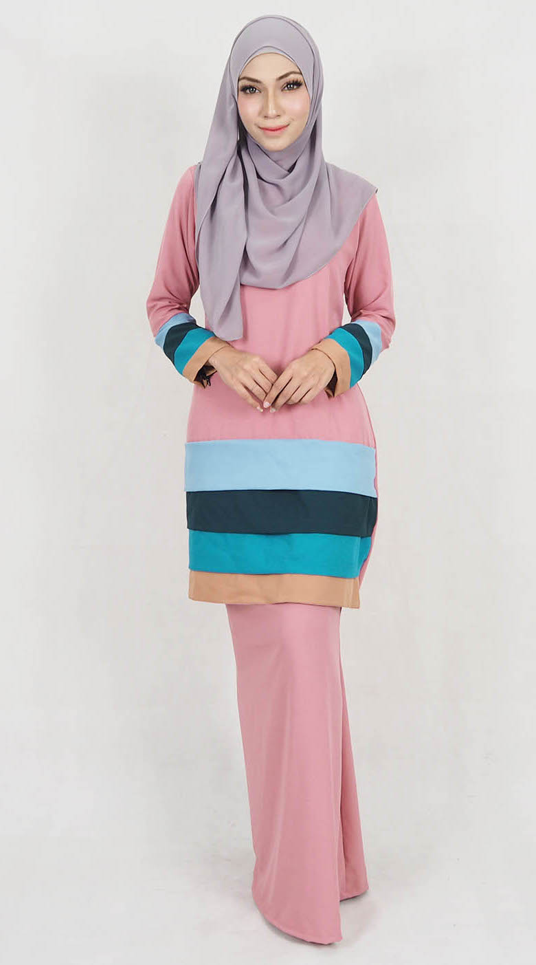 SW5127 Trendy Baju Kurung Dusty Pink