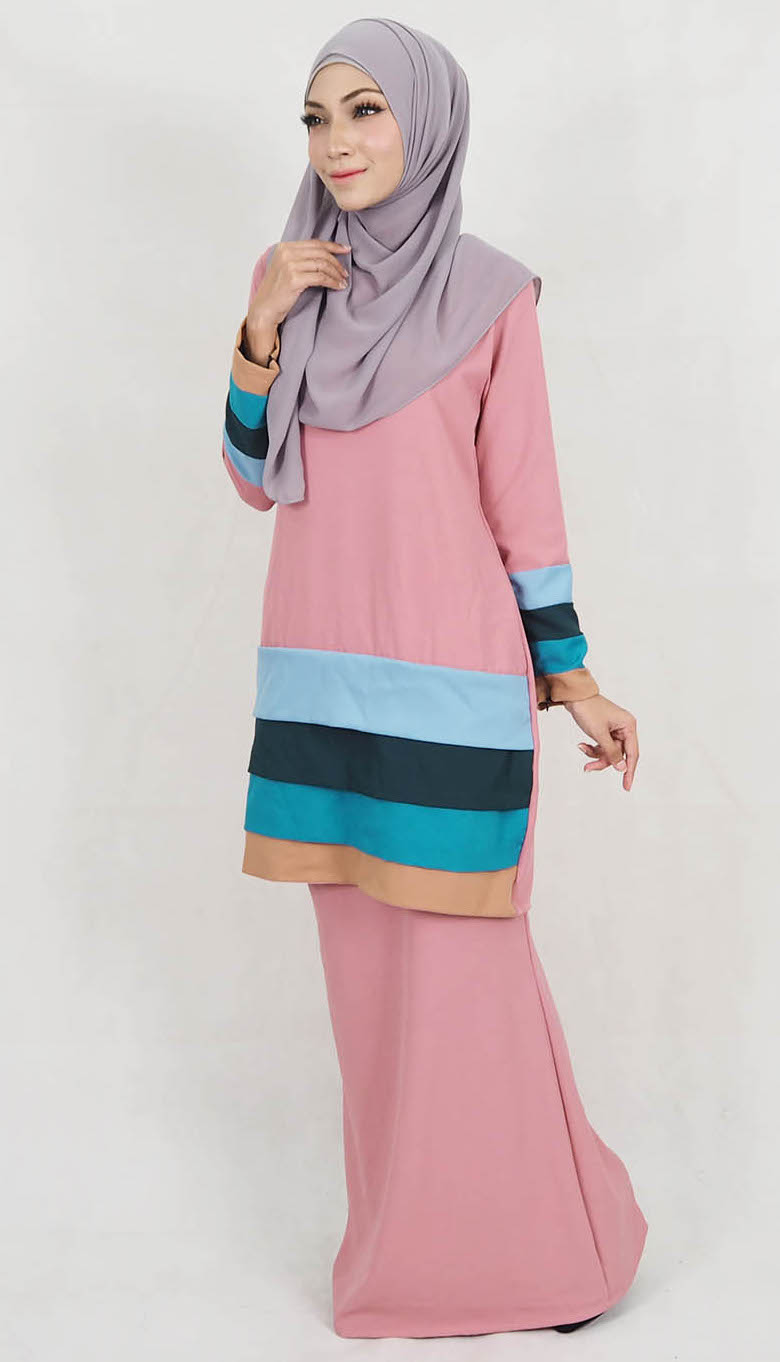 SW5127 Trendy Baju Kurung Dusty Pink