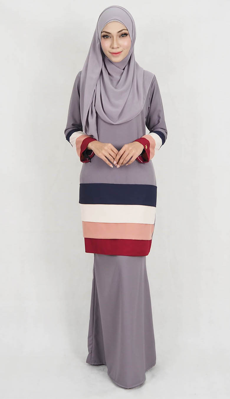 SW5127 Trendy Baju Kurung Grey