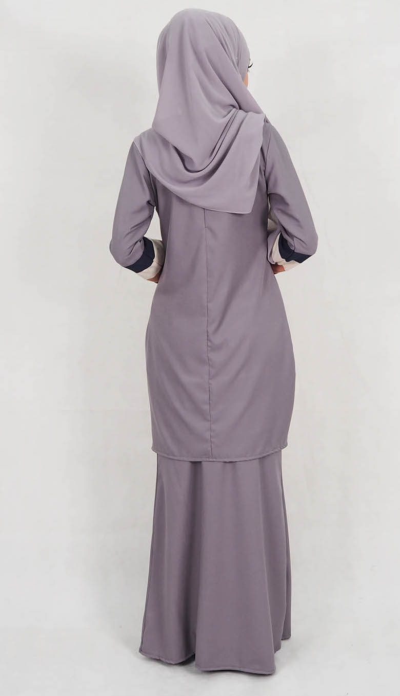 SW5127 Trendy Baju Kurung Grey