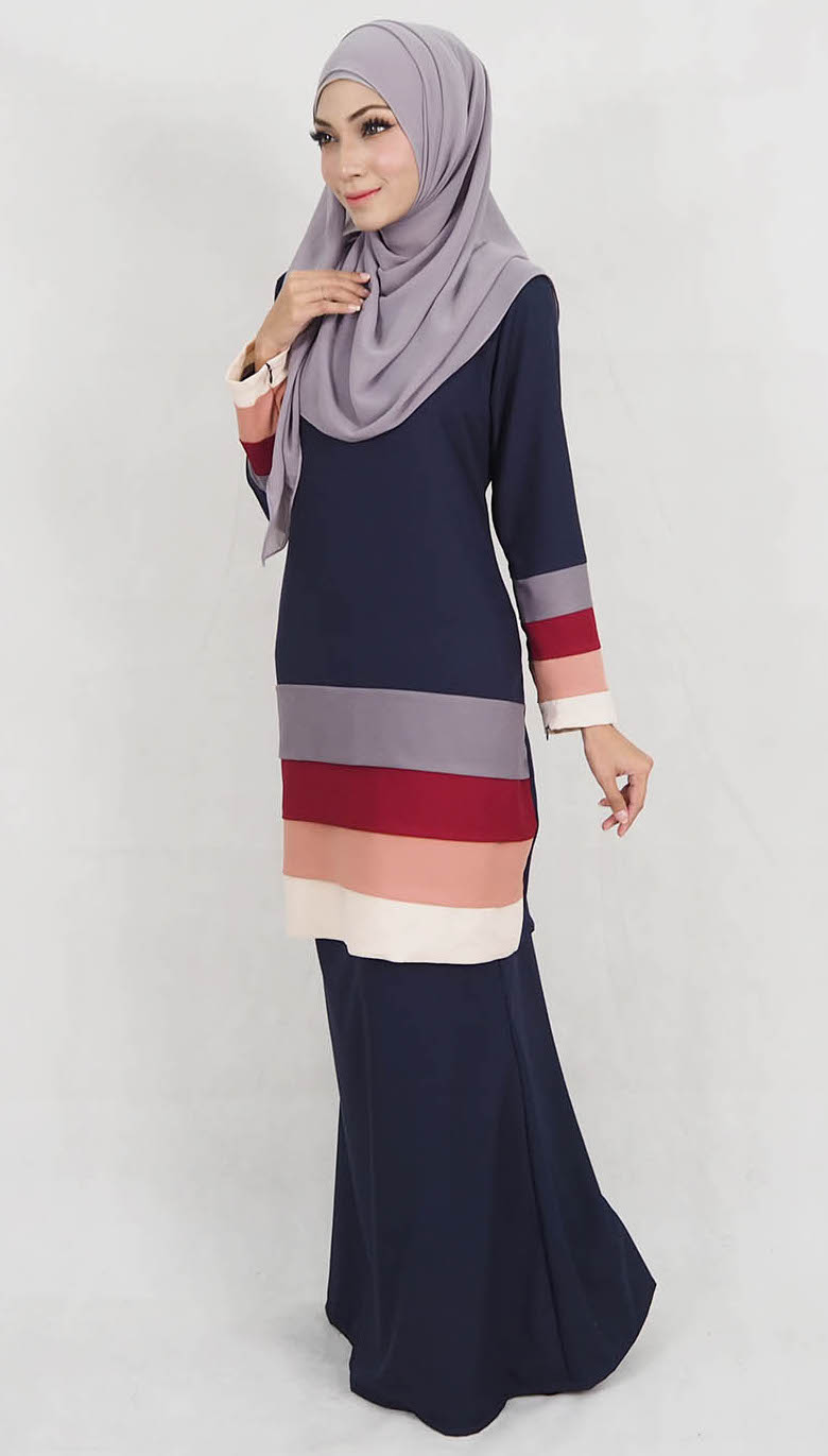 SW5127 Trendy Baju Kurung Navy