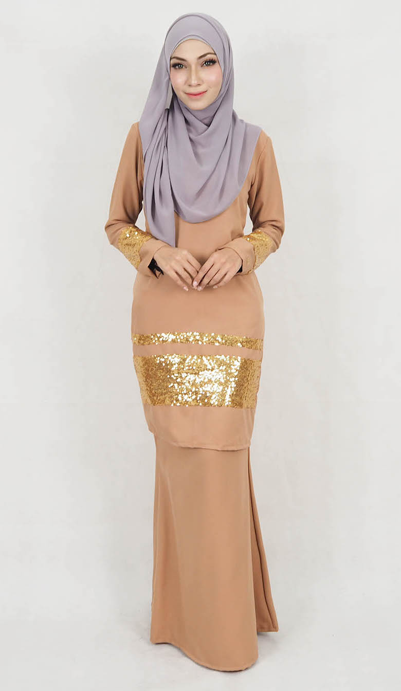 SW5128 Fashion Baju Kurung Dark Brown