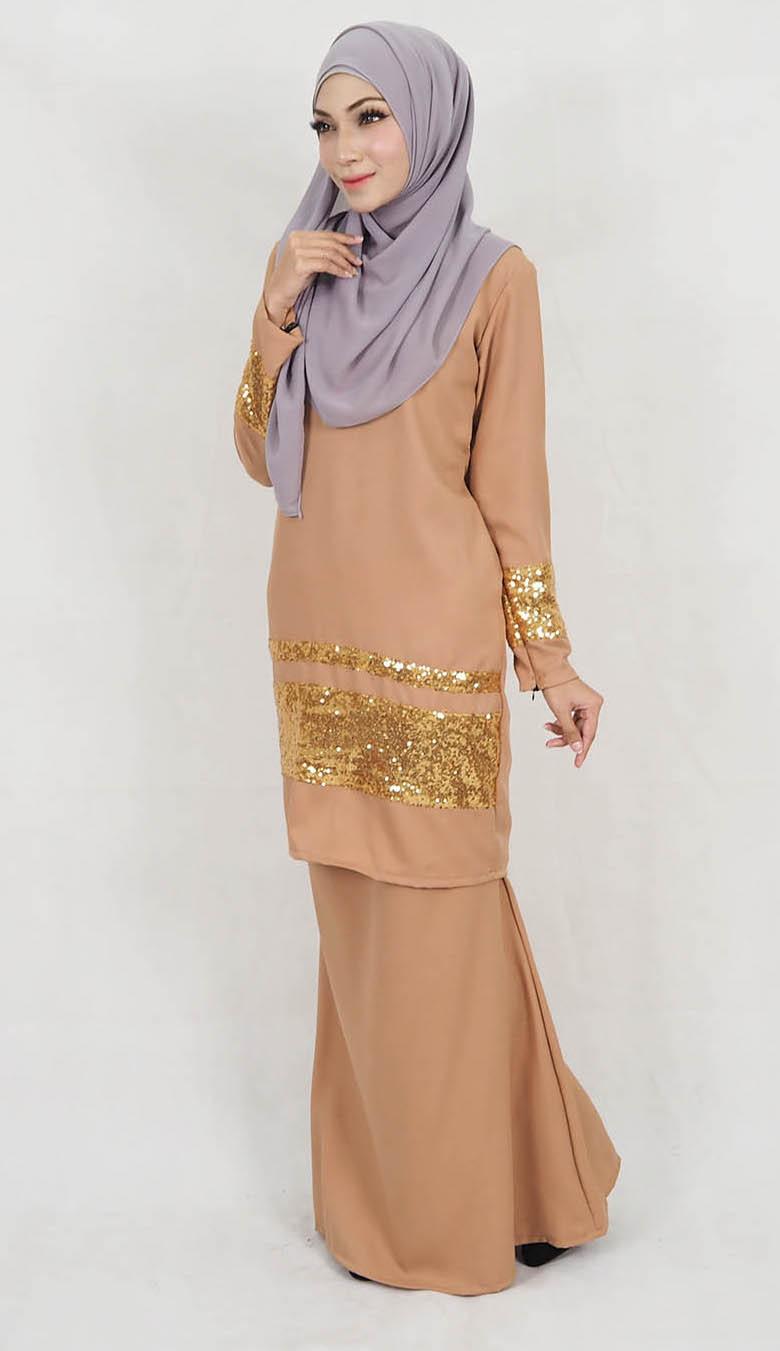 SW5128 Fashion Baju Kurung Dark Brown