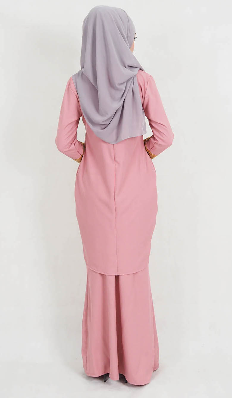 SW5128 Fashion Baju Kurung Dusty Pink