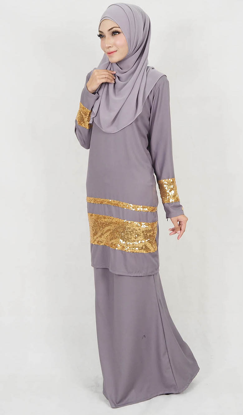 SW5128 Fashion Baju Kurung Grey