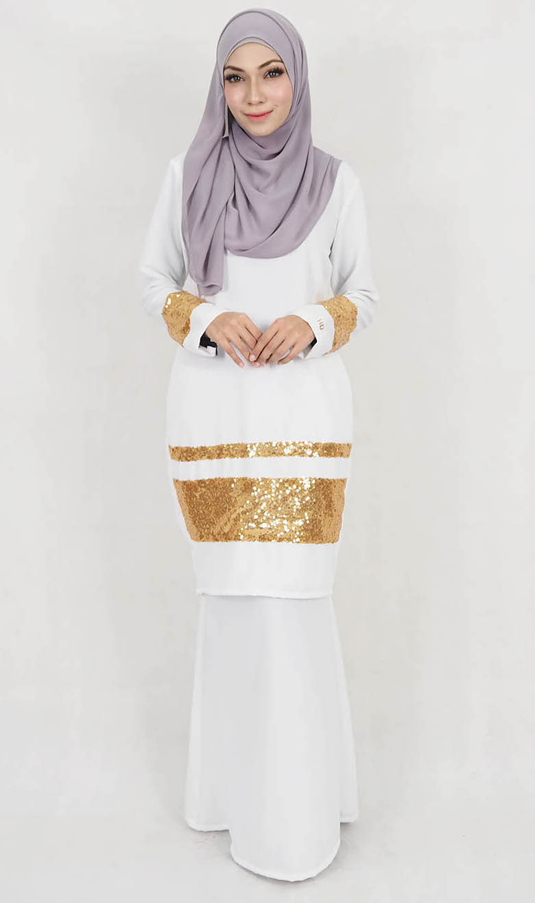 SW5128 Fashion Baju Kurung White