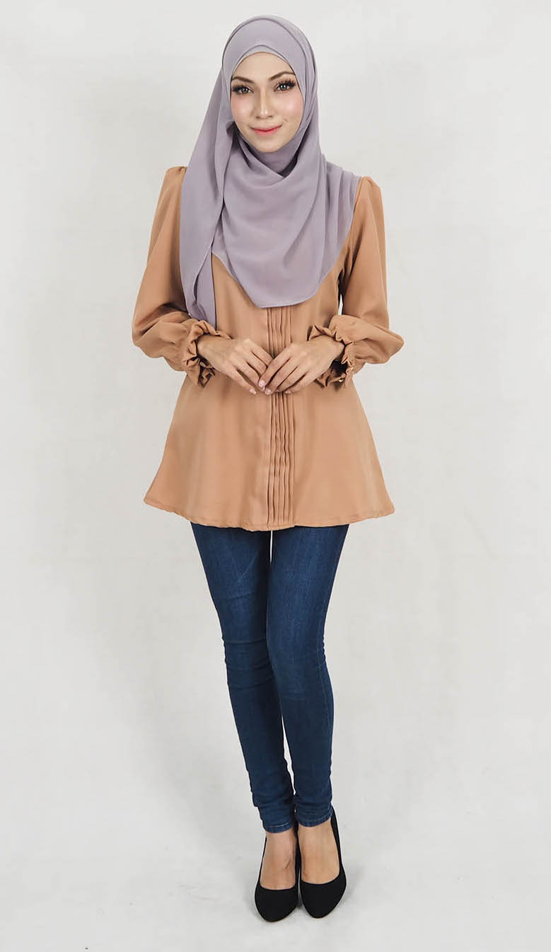 SW5129 Fashion Blouse Dark Brown