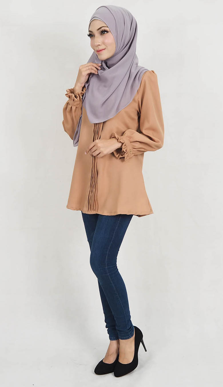 SW5129 Fashion Blouse Dark Brown