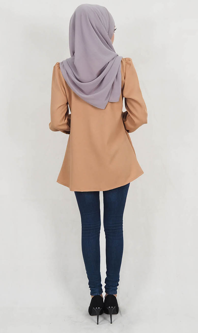SW5129 Fashion Blouse Dark Brown