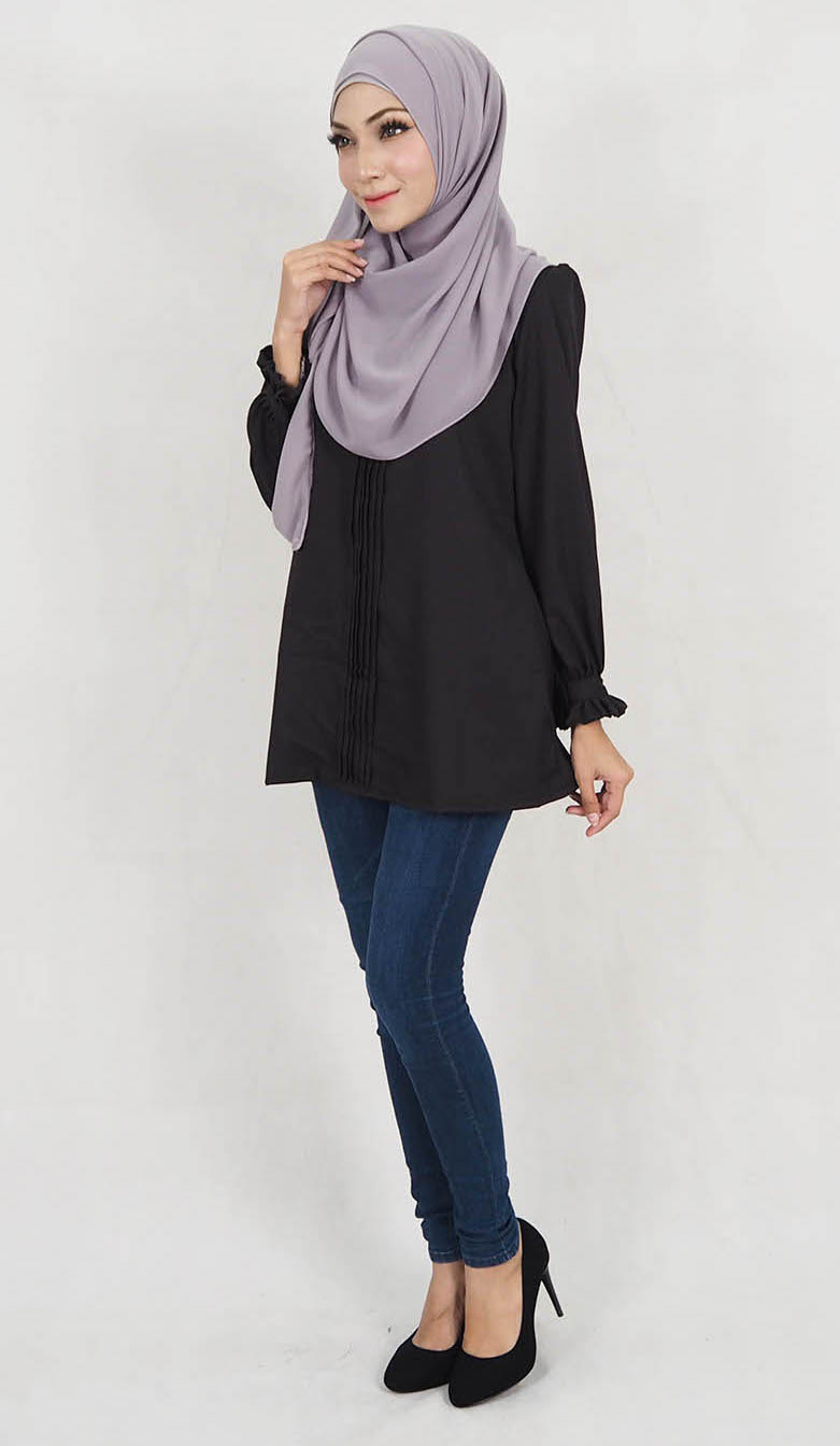 SW5130 Fashion Blouse (Plus Size) Black