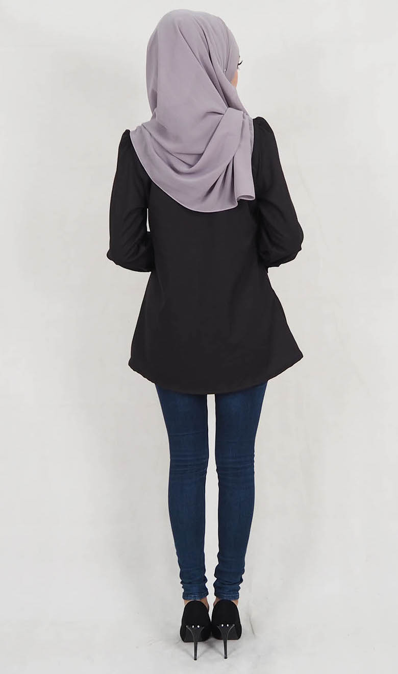 SW5130 Fashion Blouse (Plus Size) Black
