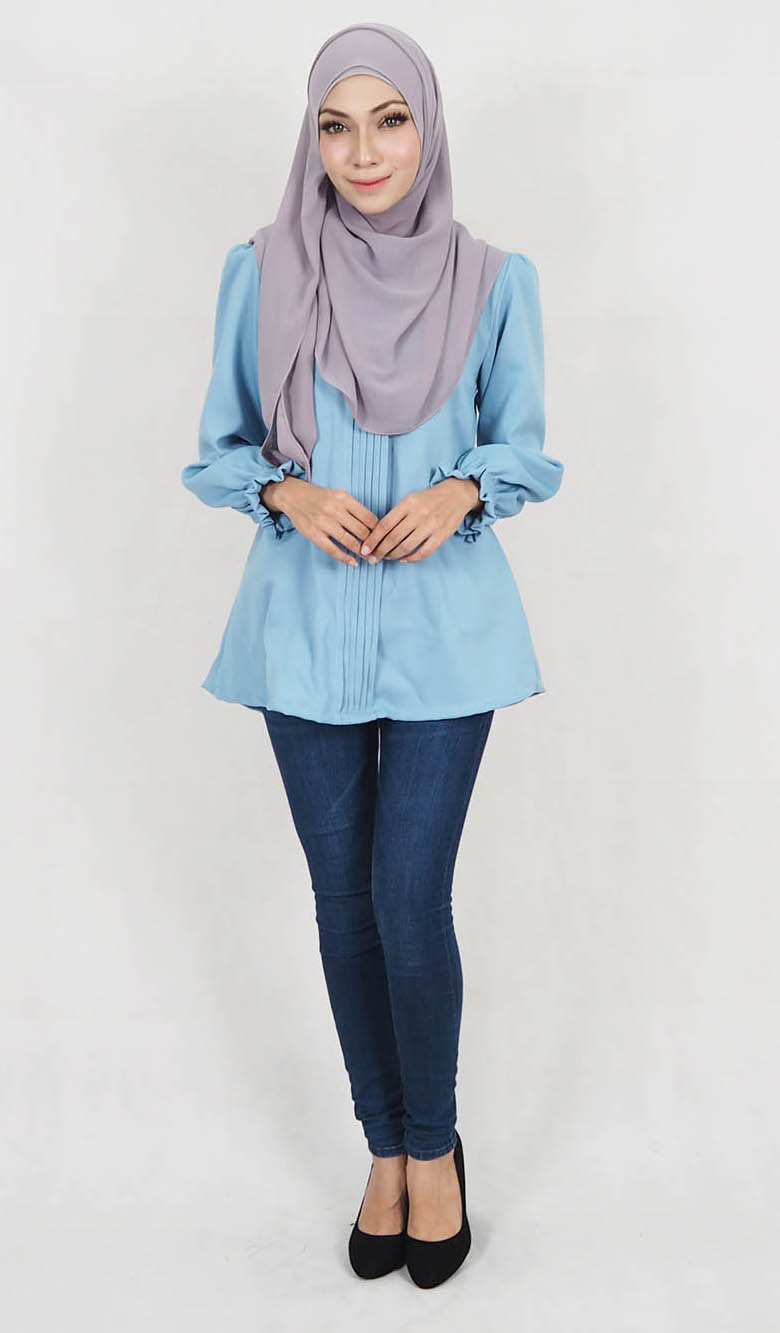 SW5130 Fashion Blouse (Plus Size) Blue