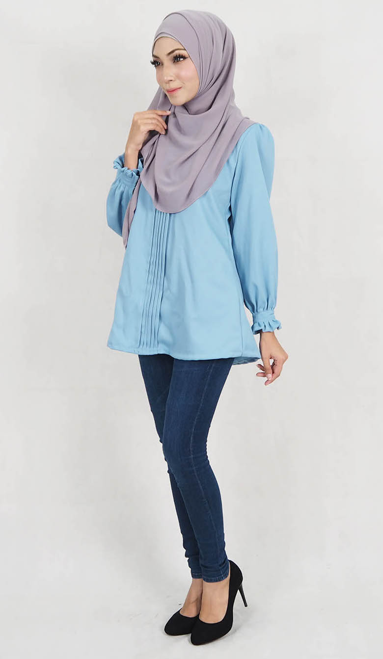 SW5130 Fashion Blouse (Plus Size) Blue