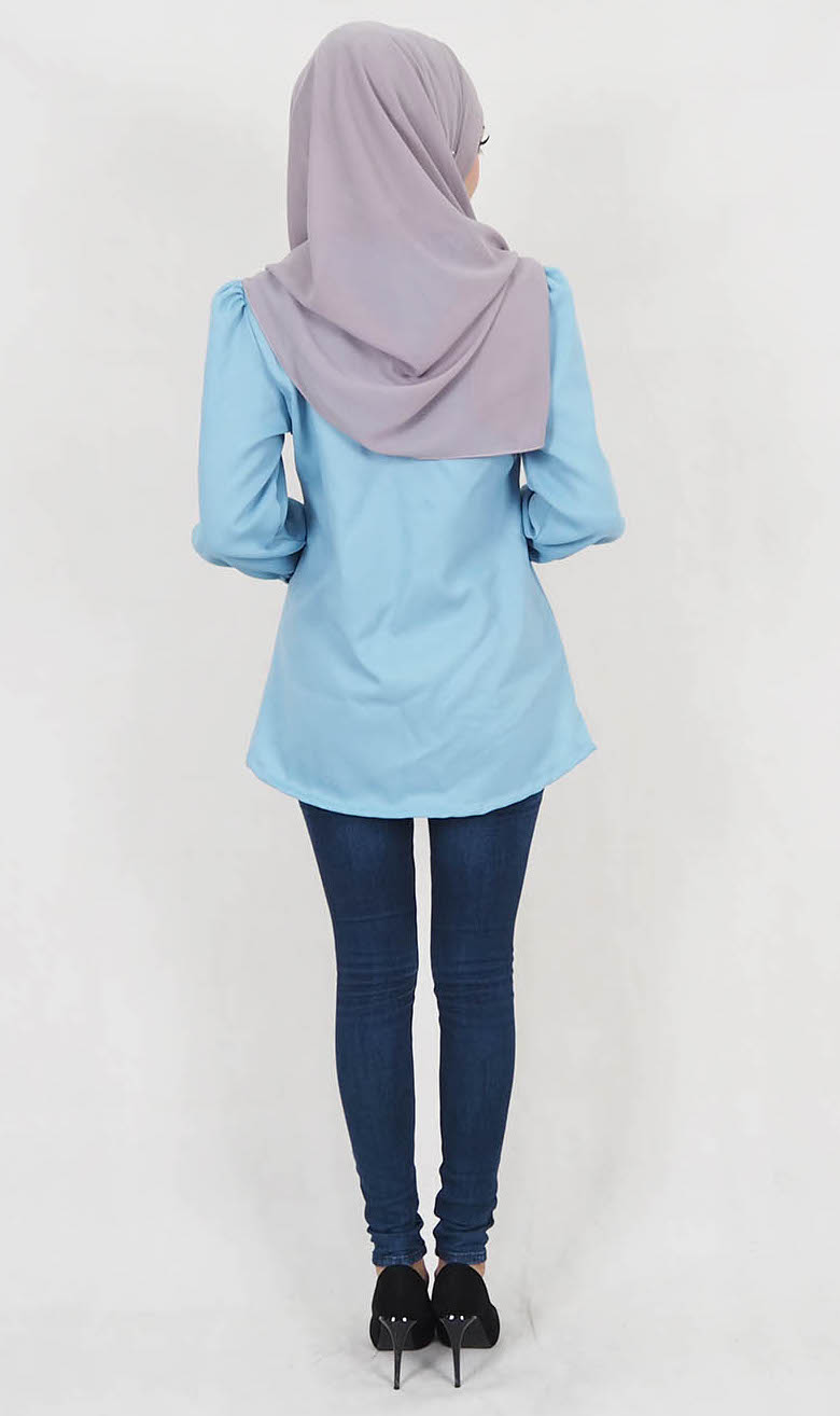 SW5130 Fashion Blouse (Plus Size) Blue
