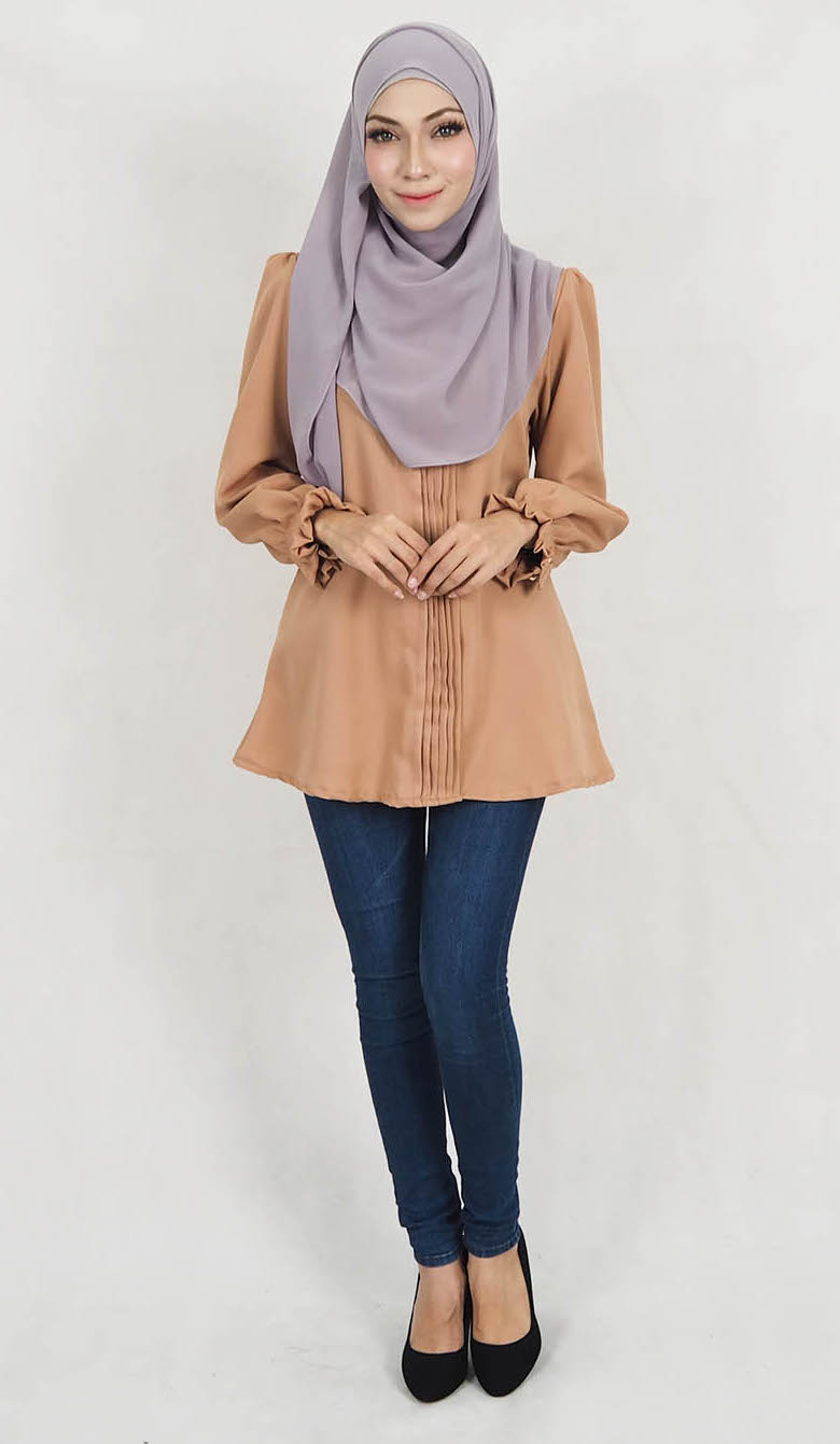 SW5130 Fashion Blouse (Plus Size) Dark Brown