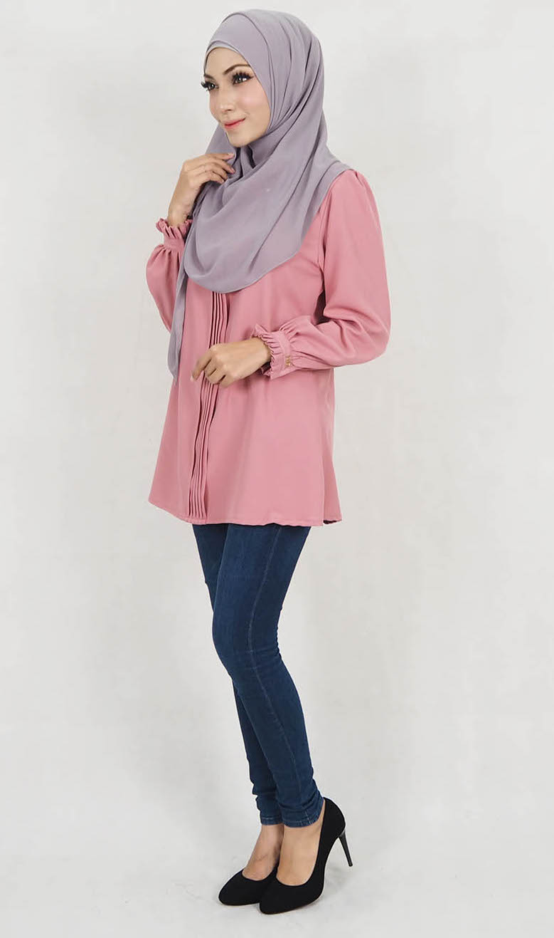 SW5130 Fashion Blouse (Plus Size) Dusty Pink