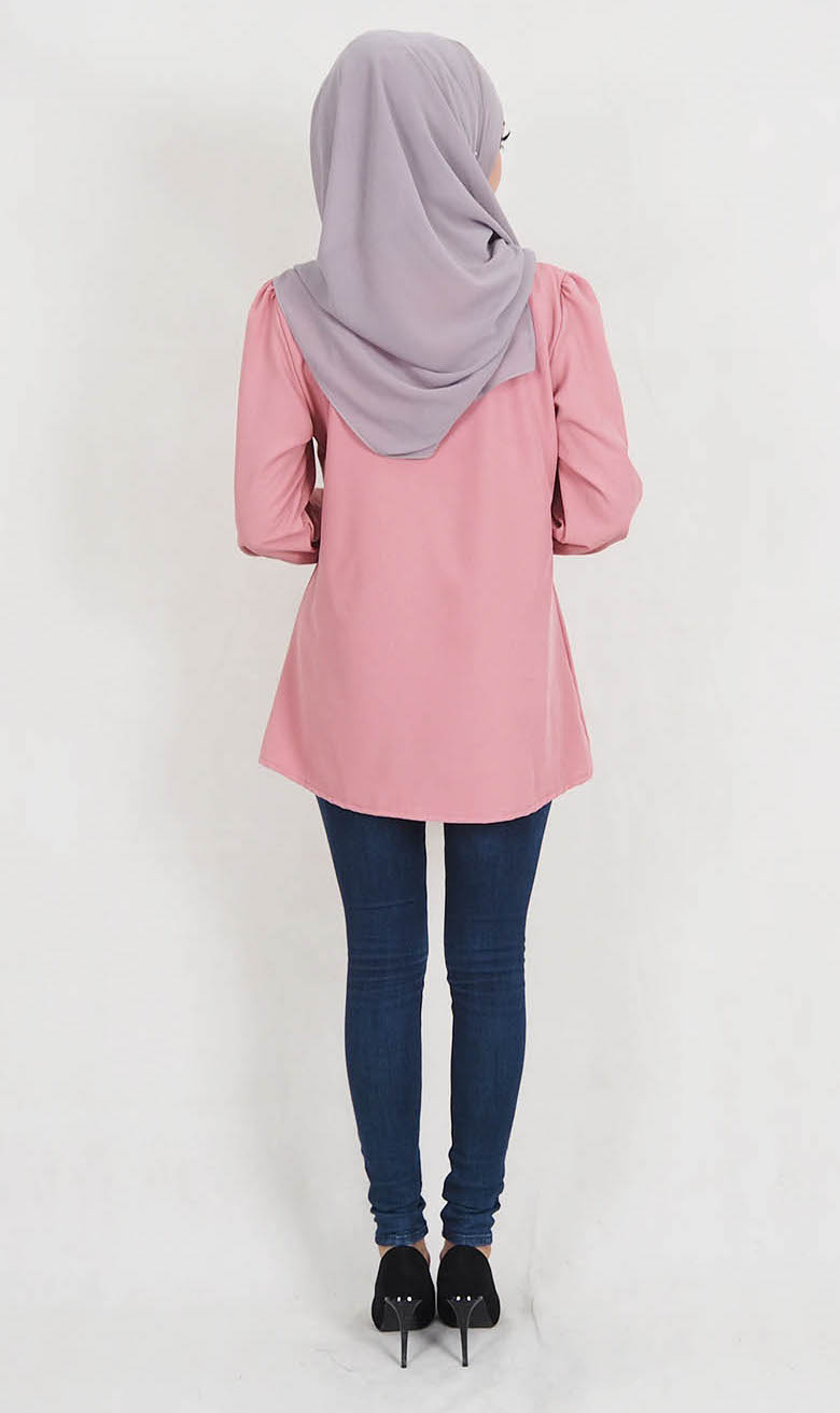 SW5130 Fashion Blouse (Plus Size) Dusty Pink