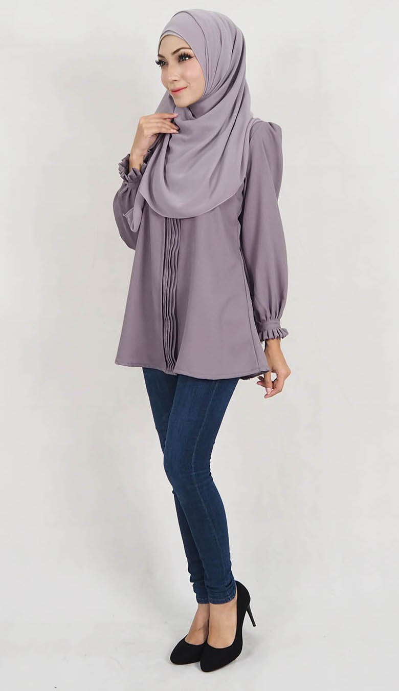SW5130 Fashion Blouse (Plus Size) Grey