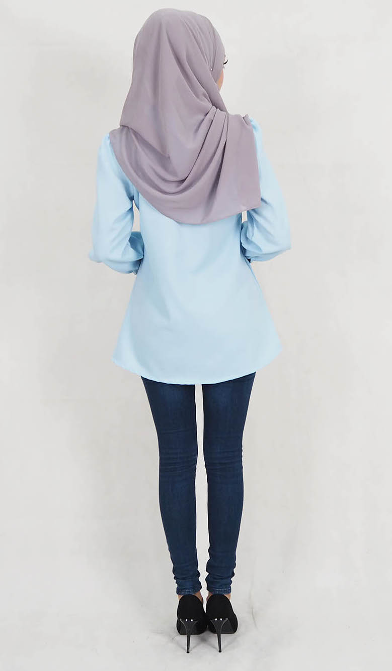 SW5130 Fashion Blouse (Plus Size) Light Blue