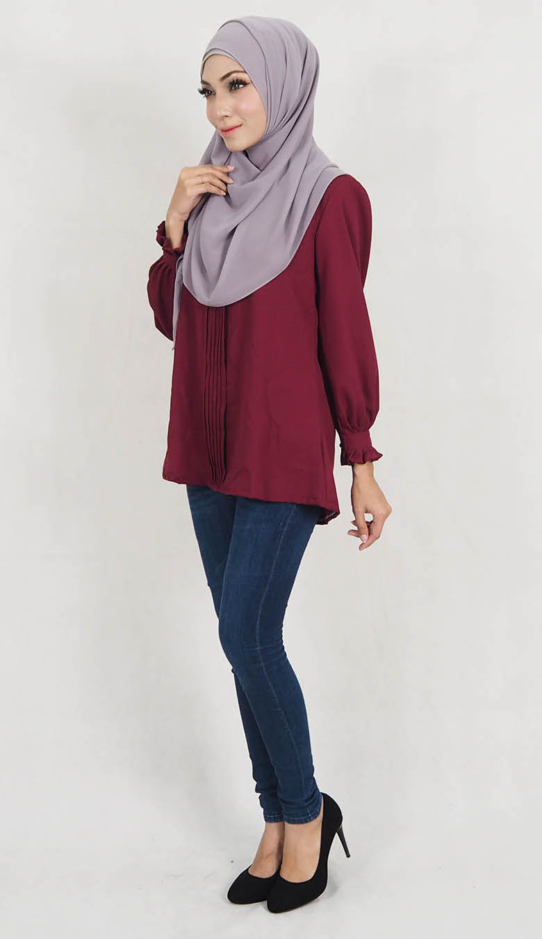 SW5130 Fashion Blouse (Plus Size) Maroon