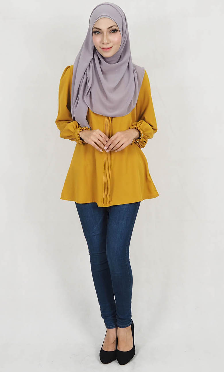 SW5130 Fashion Blouse (Plus Size) Mustard