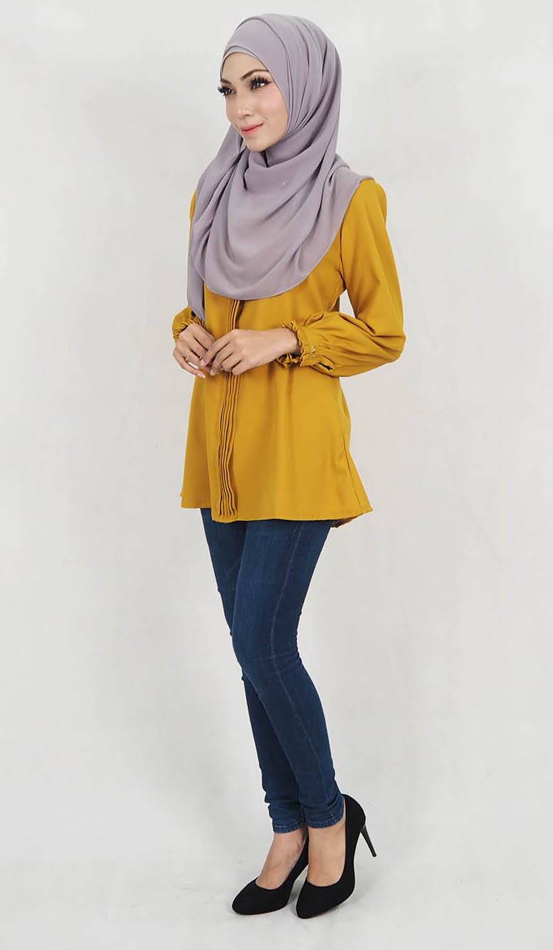 SW5130 Fashion Blouse (Plus Size) Mustard