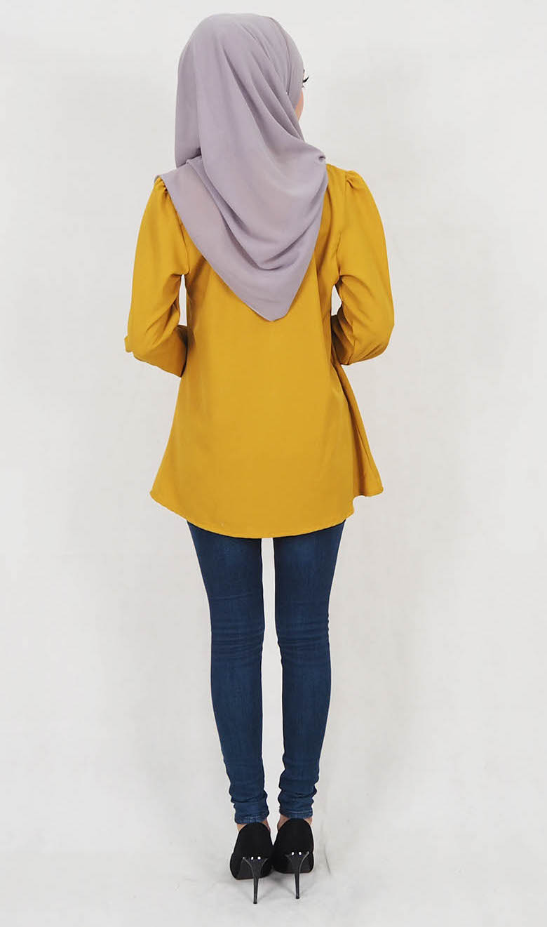 SW5130 Fashion Blouse (Plus Size) Mustard