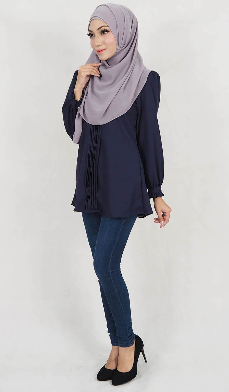 SW5130 Fashion Blouse (Plus Size) Navy