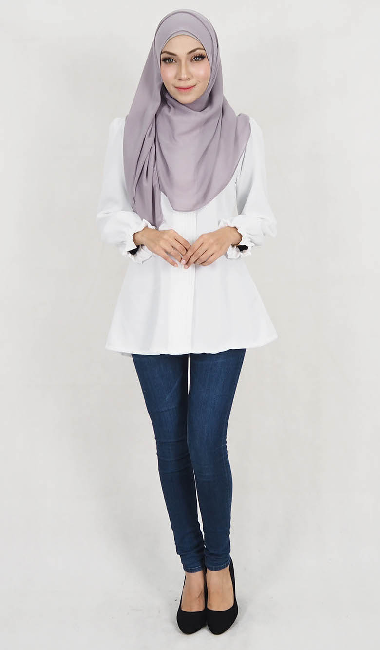 SW5130 Fashion Blouse (Plus Size) White