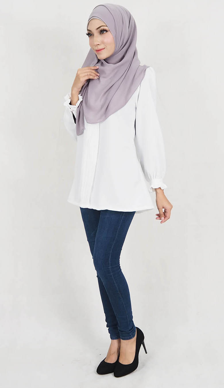 SW5130 Fashion Blouse (Plus Size) White