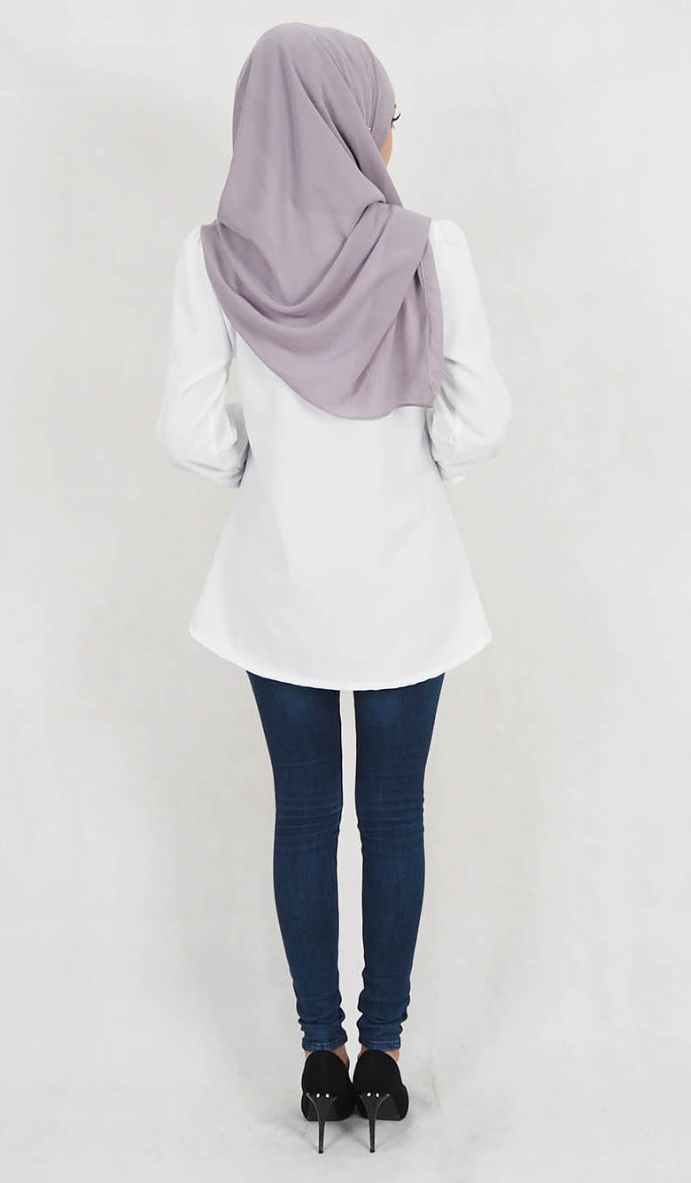 SW5130 Fashion Blouse (Plus Size) White