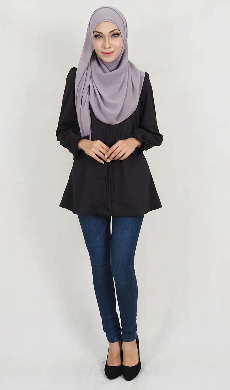 SW5131 Fashion Blouse (Plus Size) Black