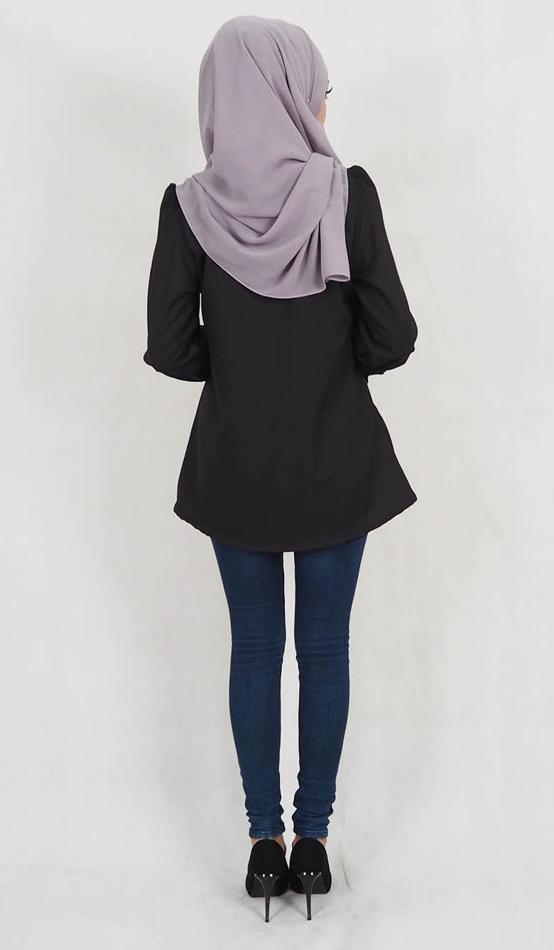 SW5131 Fashion Blouse (Plus Size) Black