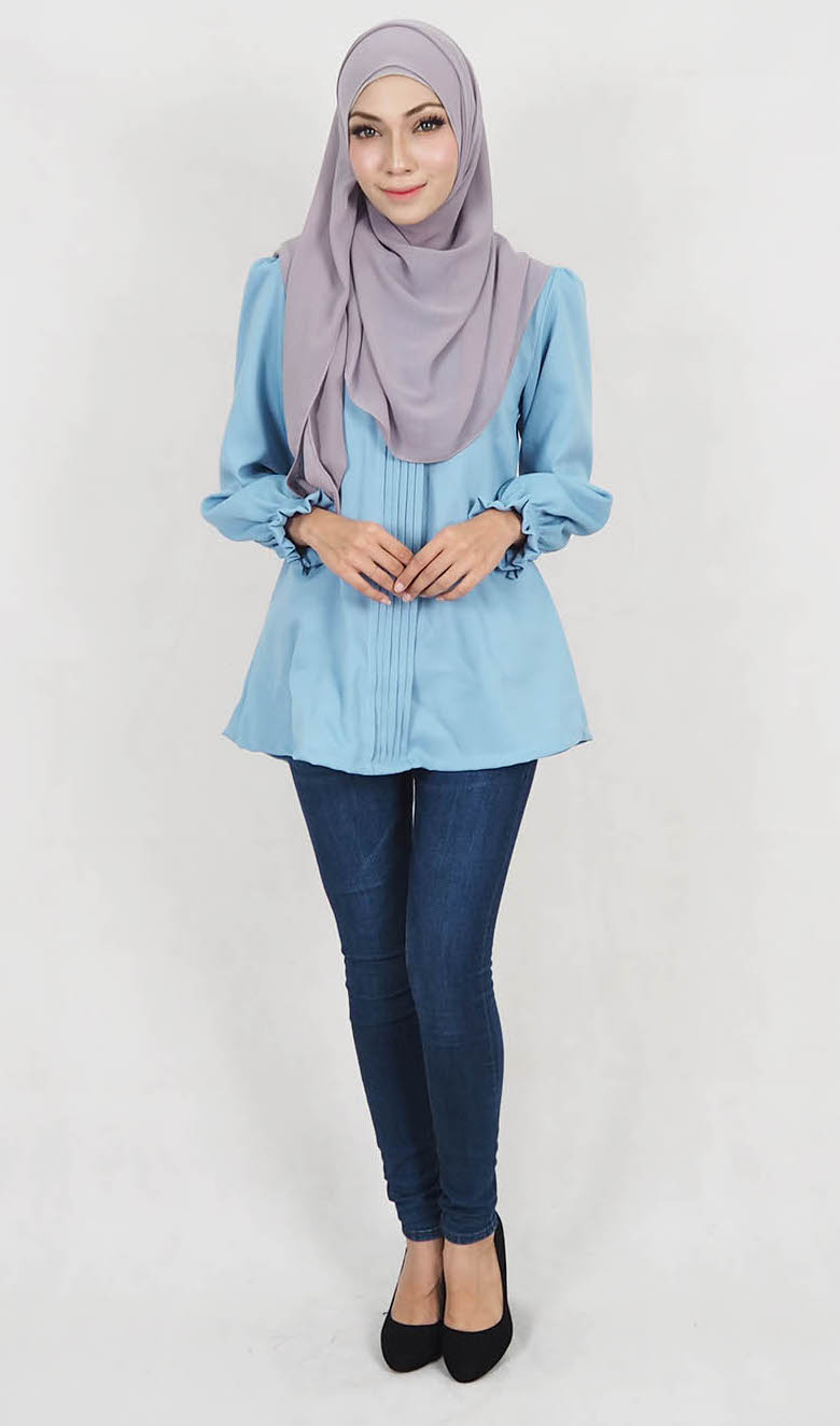 SW5131 Fashion Blouse (Plus Size) Blue