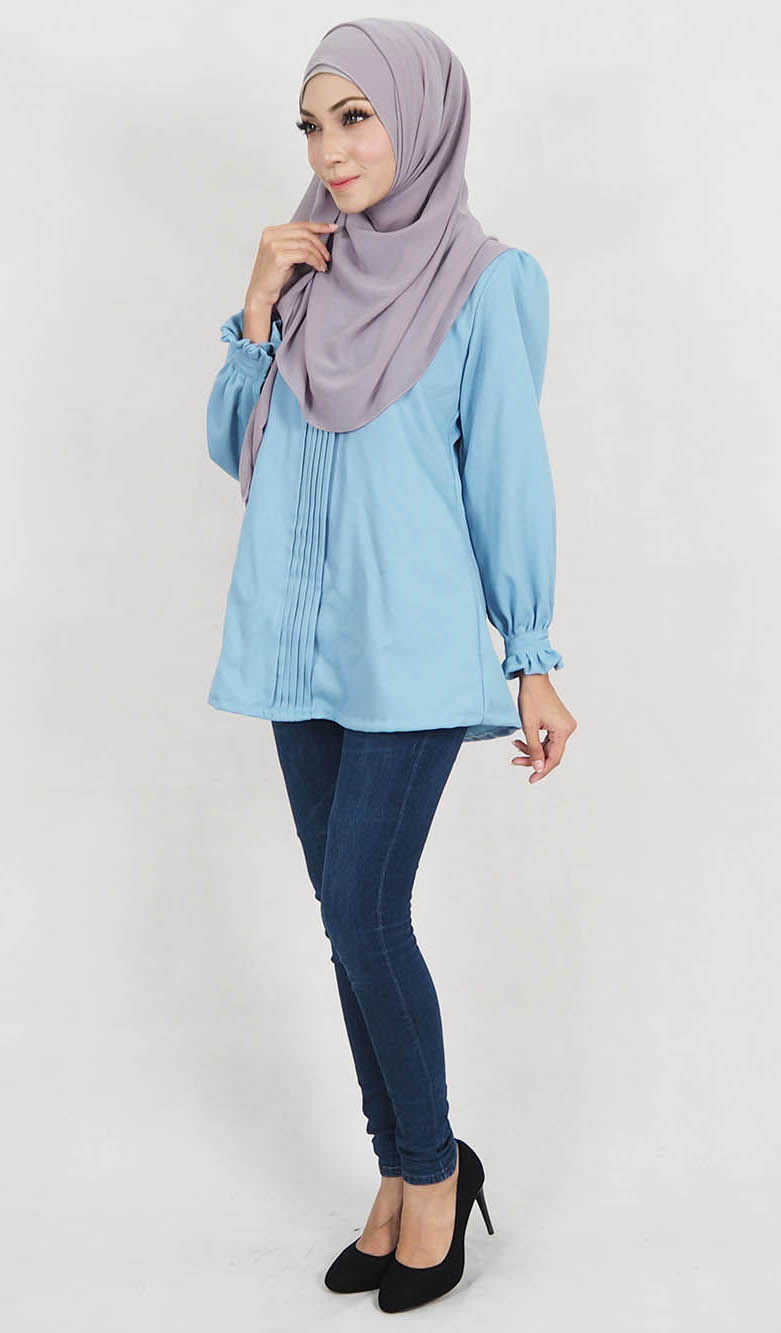 SW5131 Fashion Blouse (Plus Size) Blue