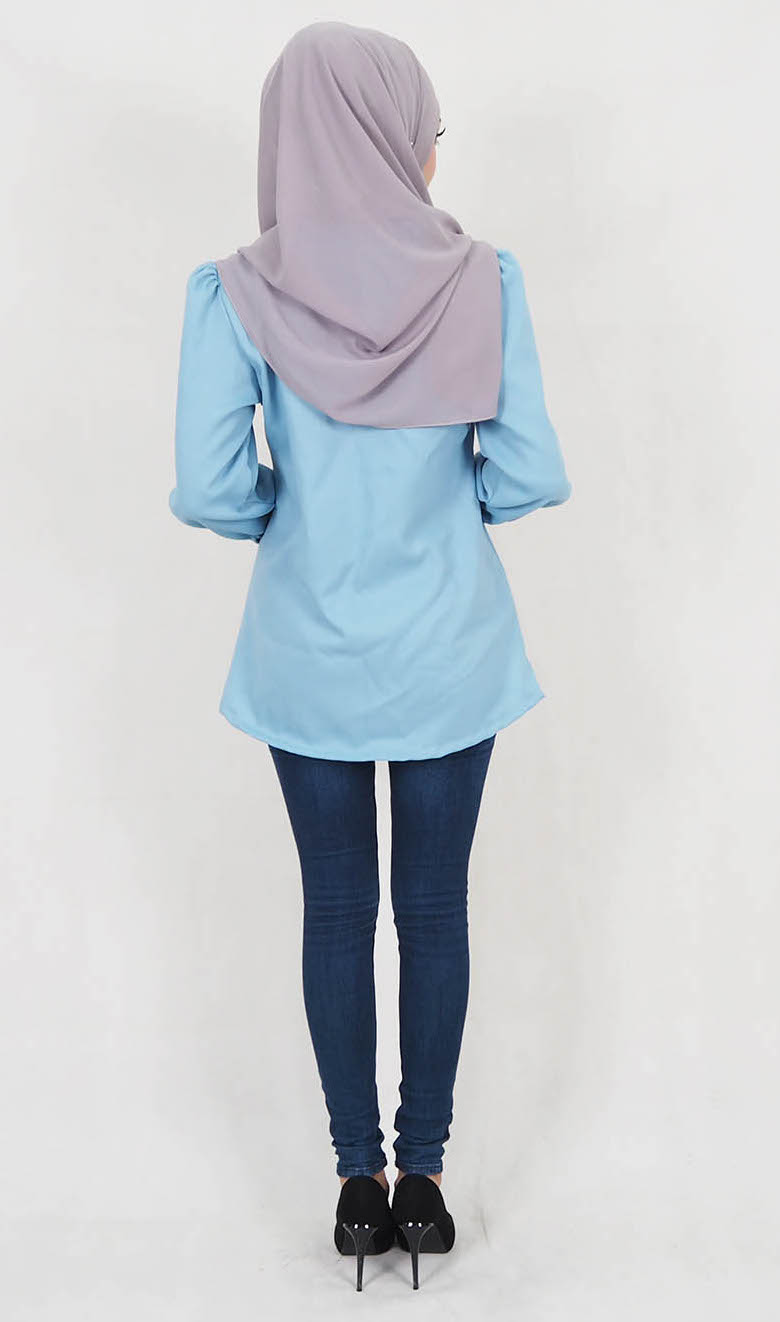 SW5131 Fashion Blouse (Plus Size) Blue