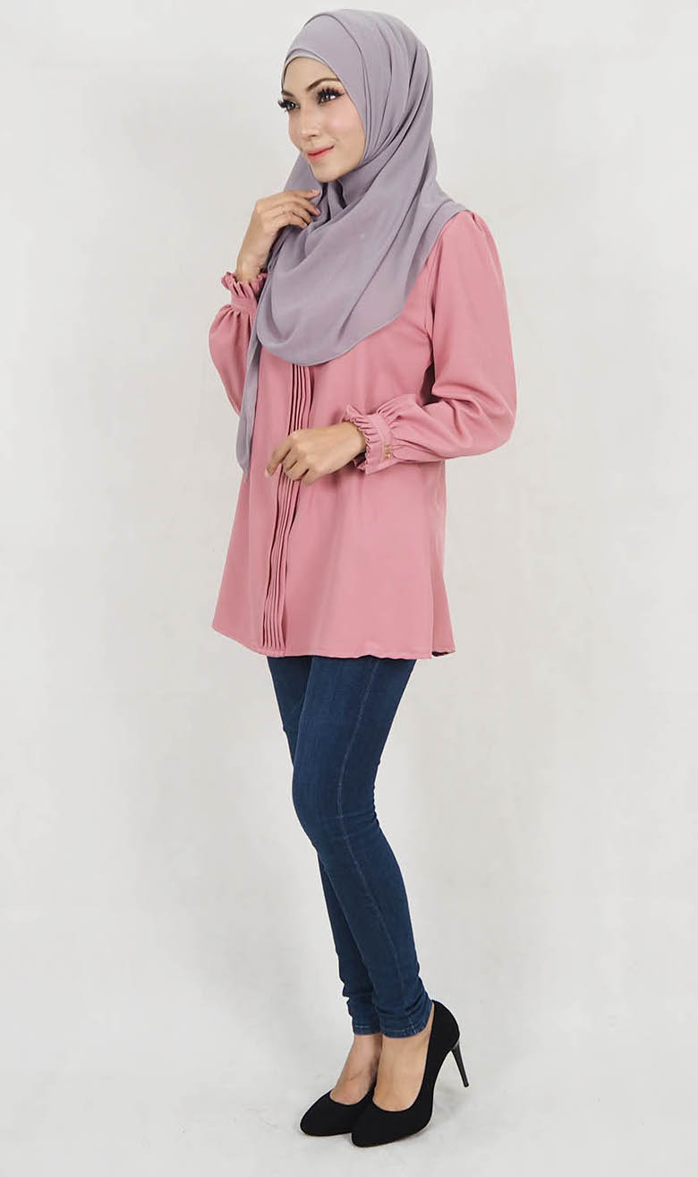 SW5131 Fashion Blouse (Plus Size) Dusty Pink