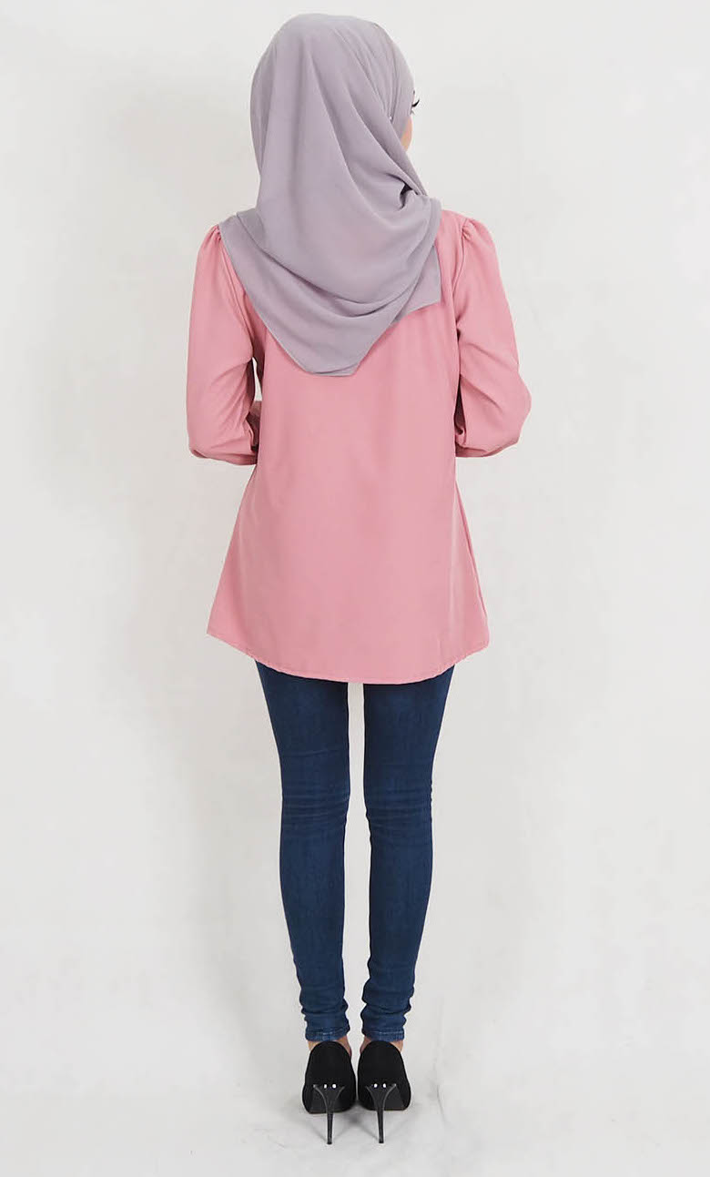 SW5131 Fashion Blouse (Plus Size) Dusty Pink