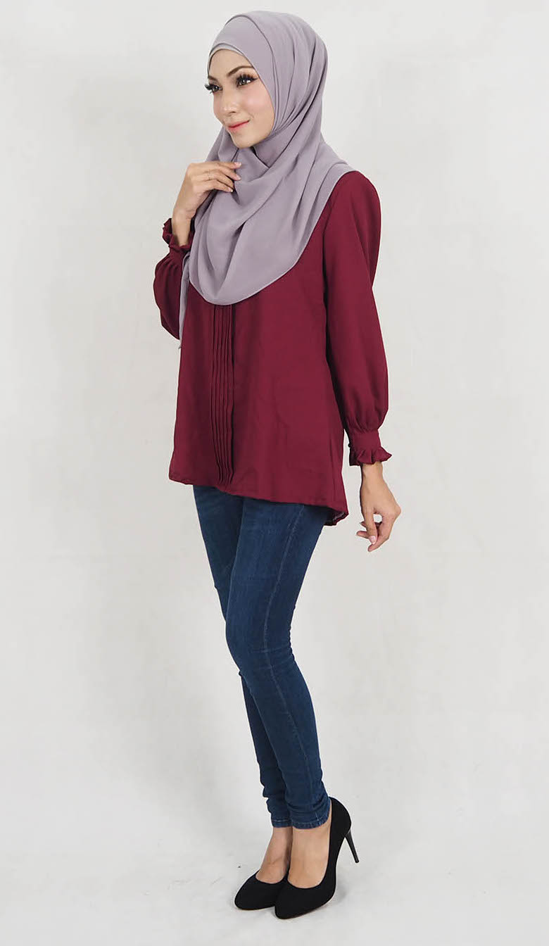 SW5131 Fashion Blouse (Plus Size) Maroon