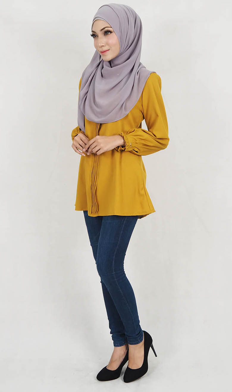SW5131 Fashion Blouse (Plus Size) Mustard