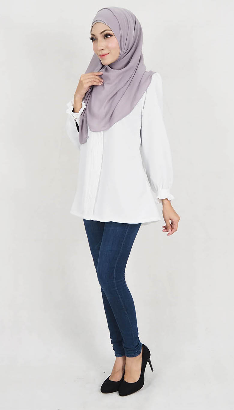 SW5131 Fashion Blouse (Plus Size) White