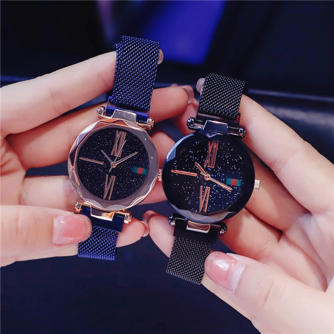 WA7691 Magnetic Strap Watch  Blue Gold