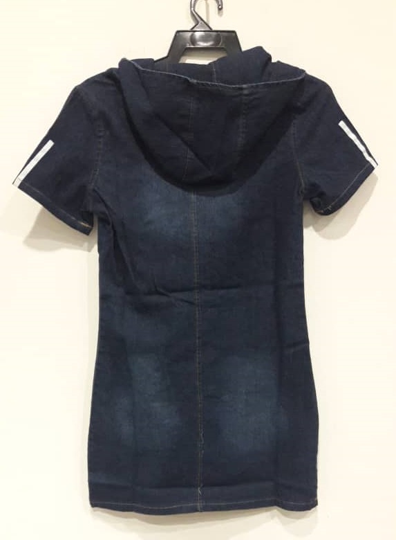 WD7675 Casual Denim Dress Dark Blue