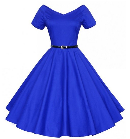WD7676 Fashion Dress Blue 