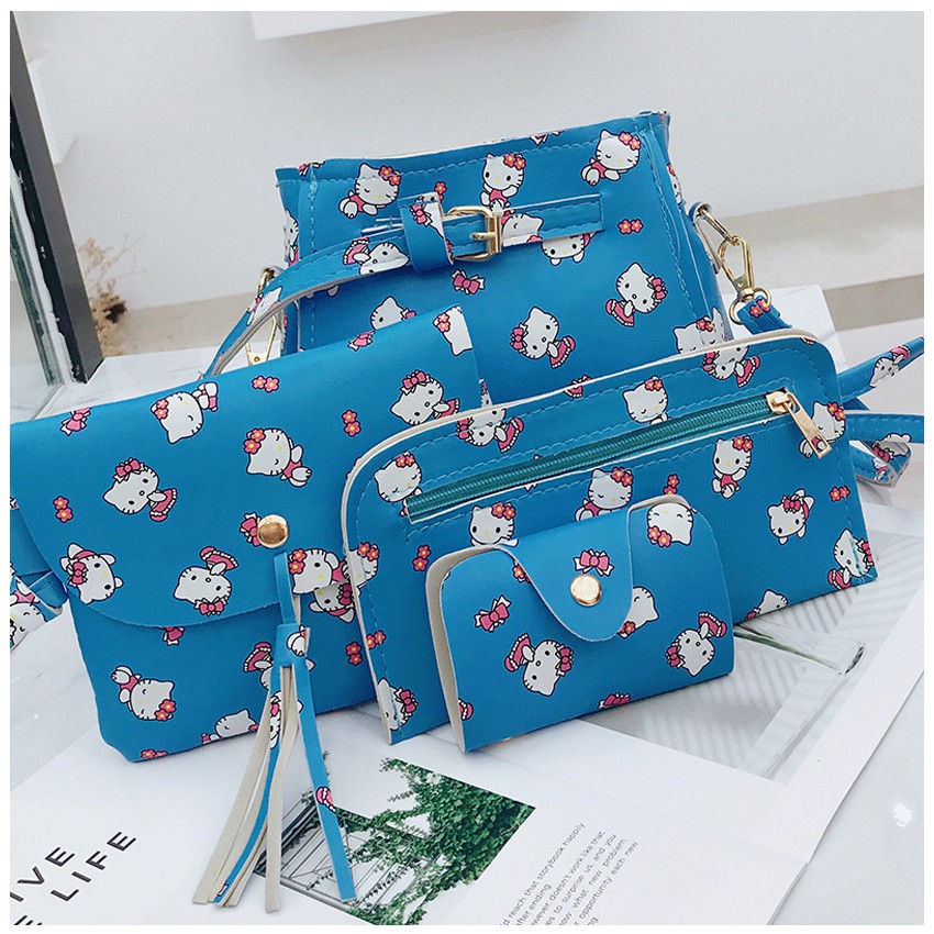 KW80383 Cute 4 In 1 Hello Kitty Bag Blue