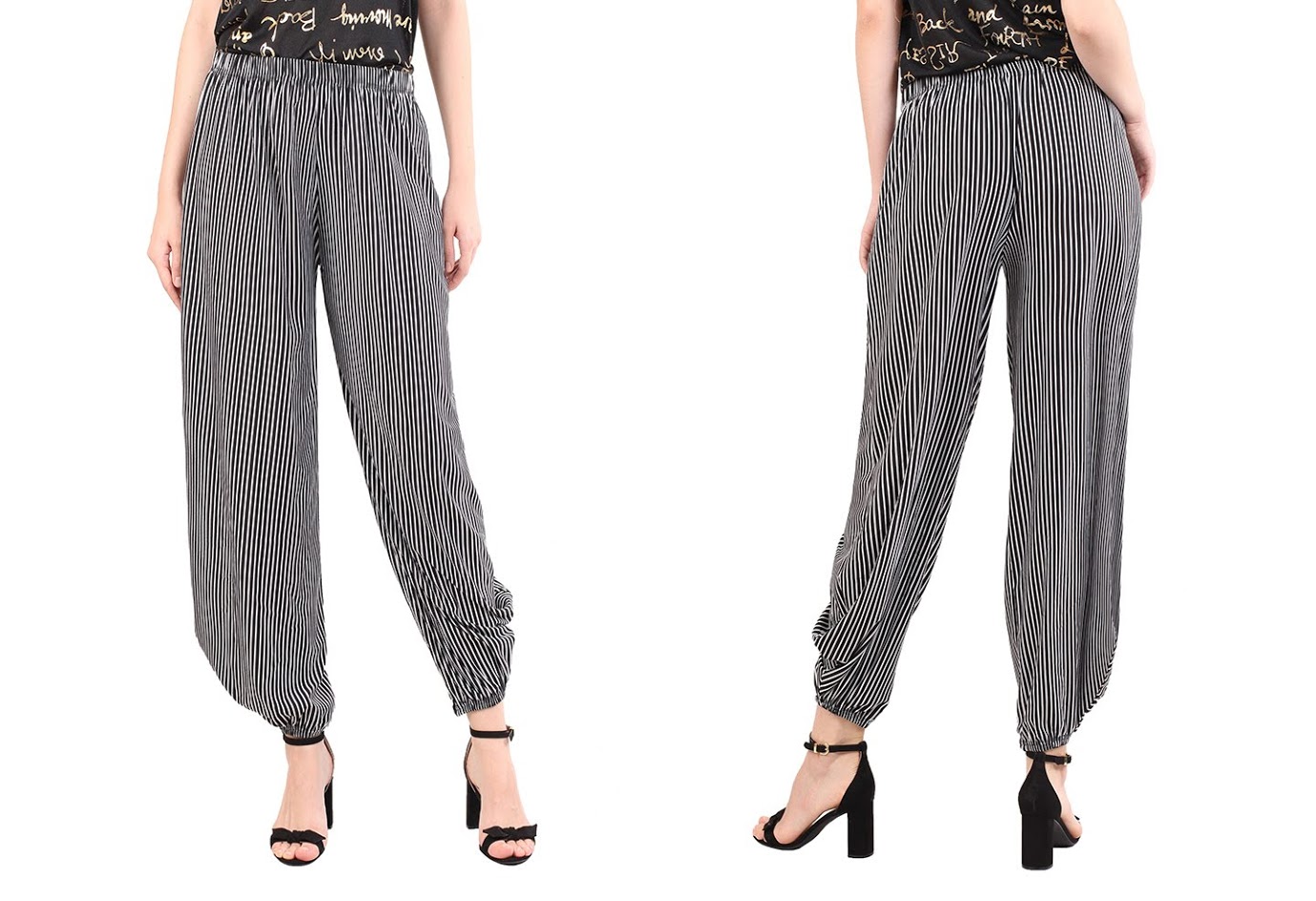 QA-477 Women Wide Pants Black