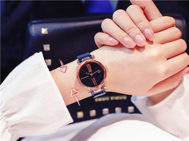 WA7691 Magnetic Strap Watch  Blue Gold
