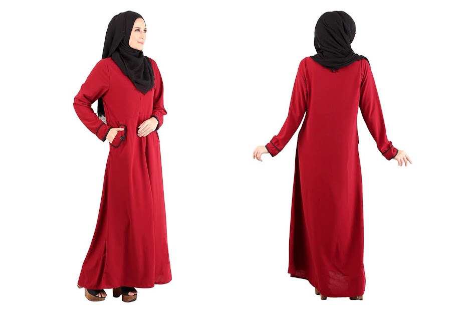 QA-486 Muslimah Stylish Jubah Red