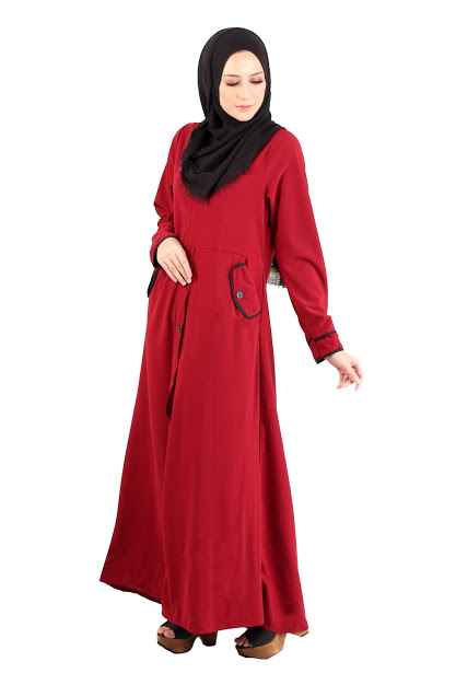 QA-486 Muslimah Stylish Jubah Red