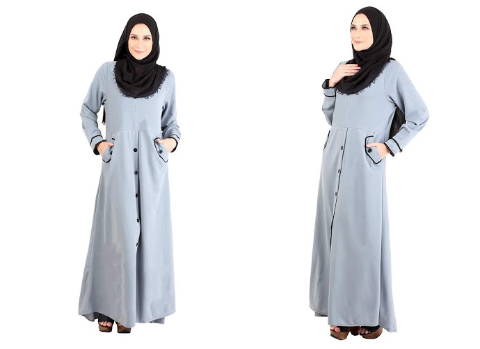 QA-486 Muslimah Stylish Jubah Dust Blue